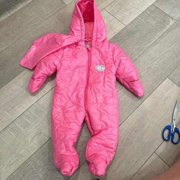 OK KIDS PINK PUFFER SNOW SUIT JACKET 3-6 MONTH BABY NEW - Picture 1 of 5
